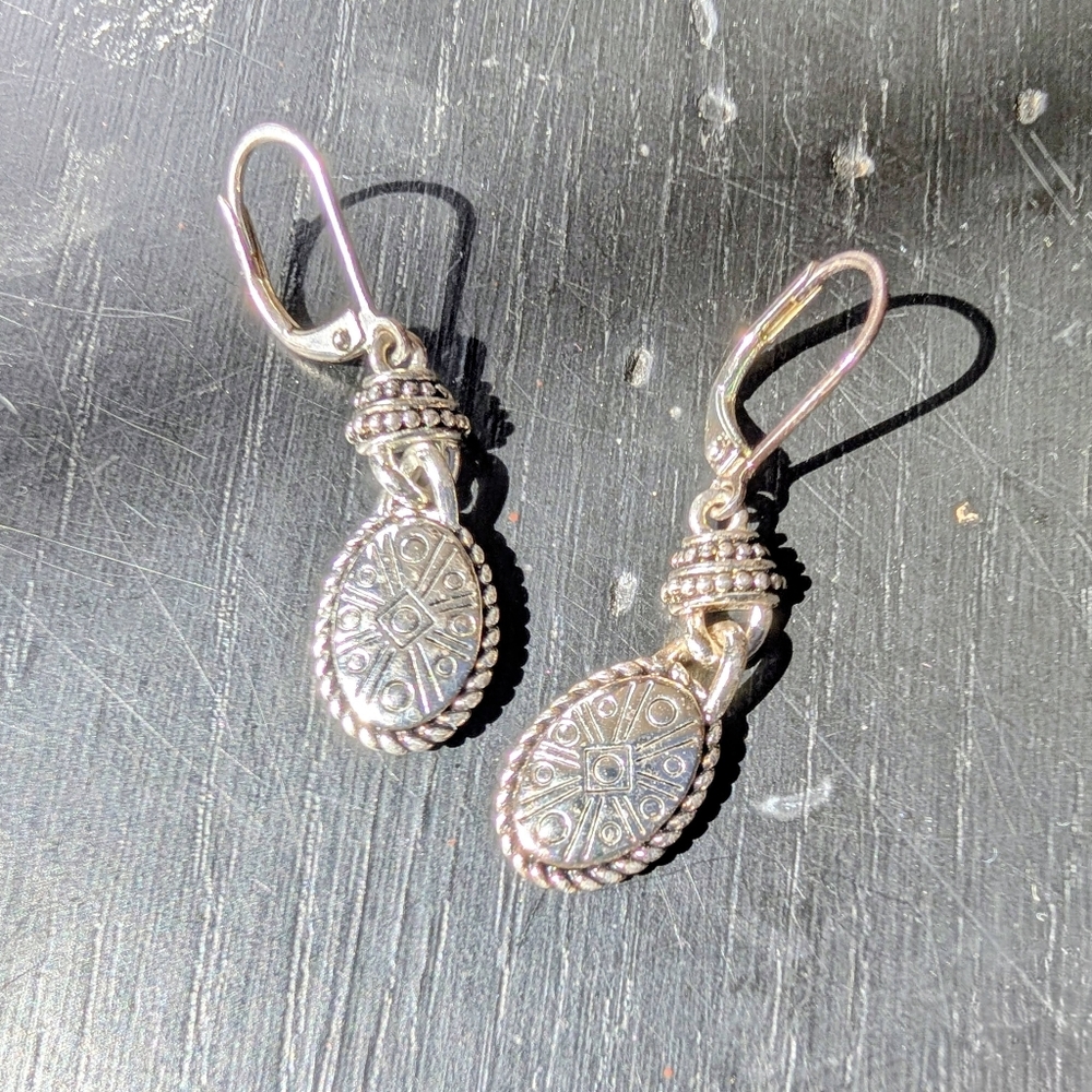 Petite Dangle Silver Metal Leverback Earrings Minimalist Feminine